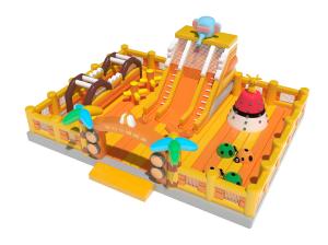 Wholesale Inflatable Magic Castle Bounce House Playground Orange Yellow from china suppliers