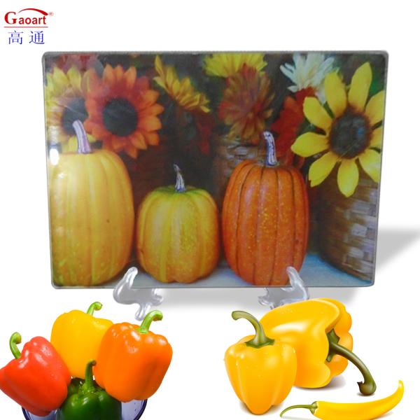 Customer Size Tempered Glass Kitchen Cutting Board Genuine Sublimation White
