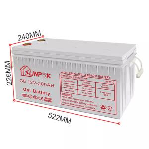 Wholesale Sunpok 12V Deep Cycle Gel Battery Durability Solar Deep Cycle Gel Lead Acid Batteries 12v 200ah 250ah from china suppliers