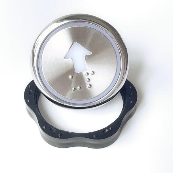 Round Stainless Steel 32.5mm DC24V Braille Push Button Press Floor Button For