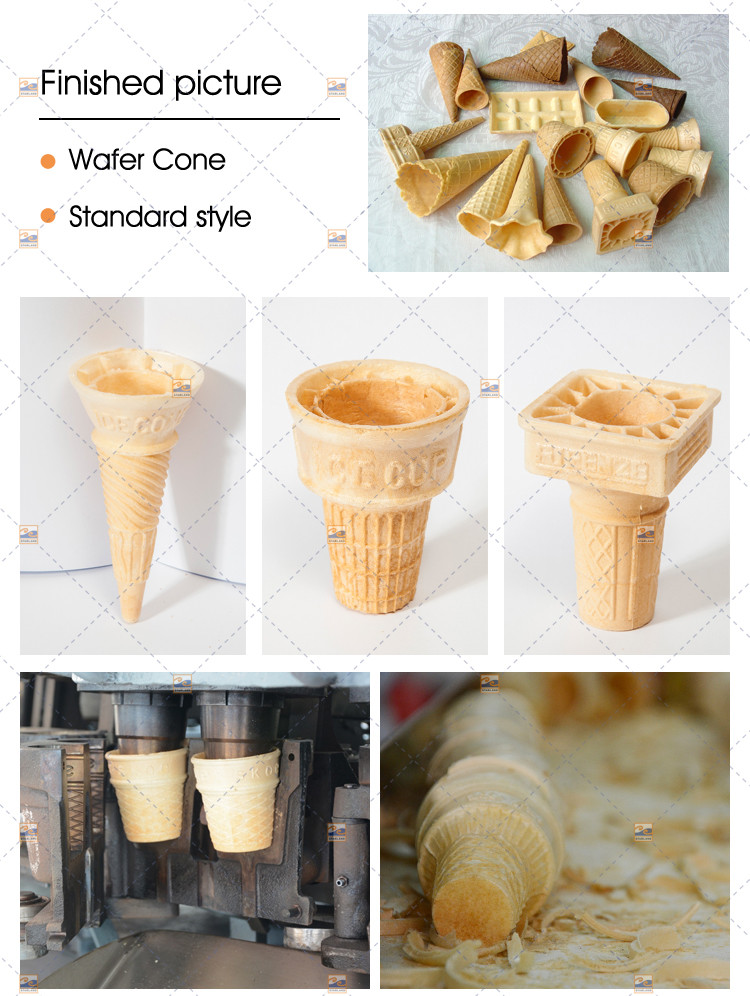 SS Large Scale Wafer Cone Maker Automatic Wafer Cone Production Equipment 0.75kw