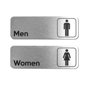 Wholesale Brushed Aluminum Custom Reflective Sign Unisex Restroom Symbol from china suppliers