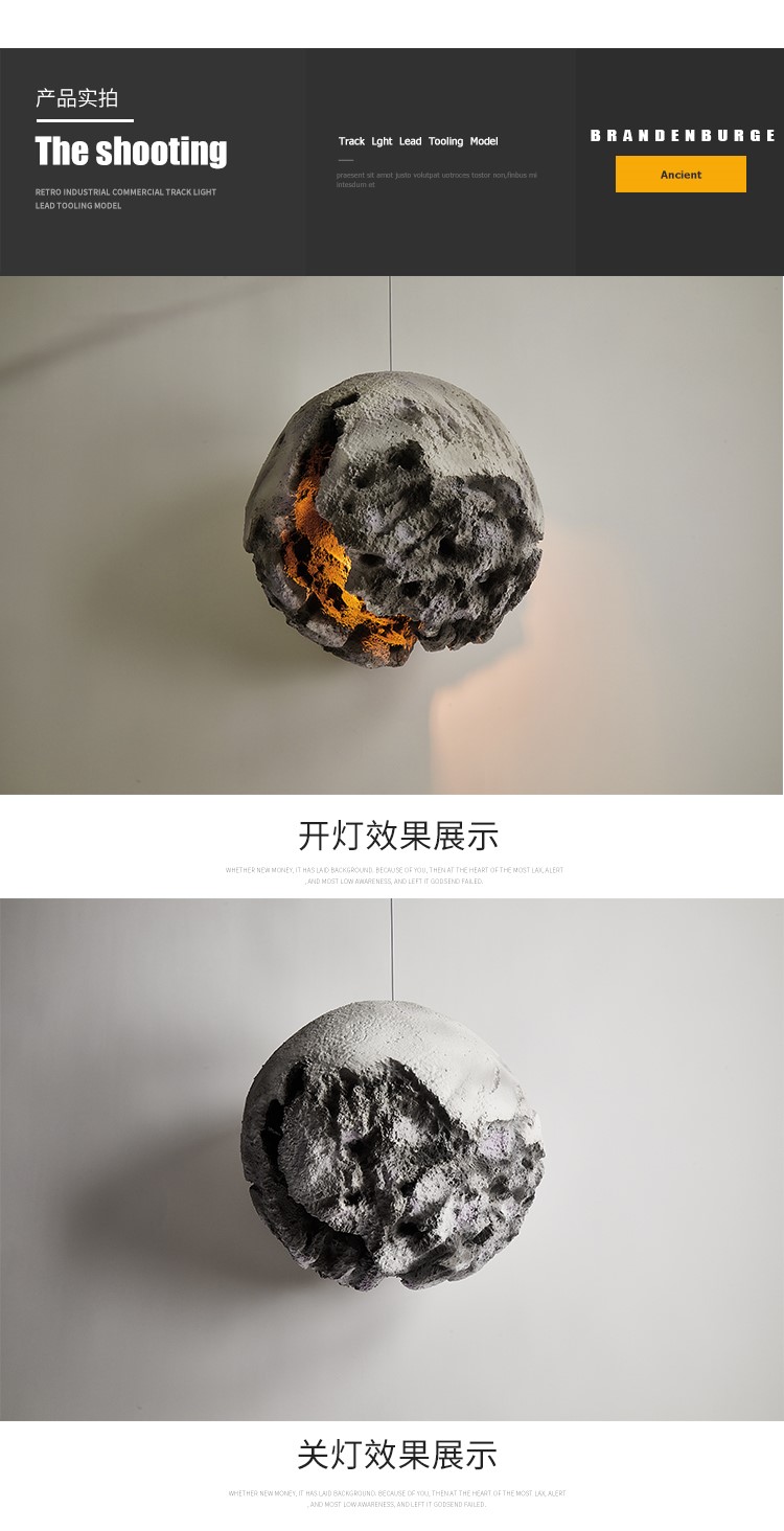 Irregular Planet Wabi Sabi LED Chandelier Restaurant Bedroom Model Room hanging Lighting(WH-VP-170)