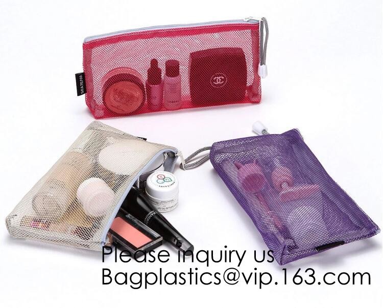 Nylon Mesh Net Cosmetic Bag, Mesh Make Up Bag,Eco -friendly material cosmetic mesh bag ,PVC mesh bag for sales in USA