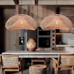 Creative Nest Rattan Lamp Chinese Style Wicker Pendant Lights Restaurant Dining