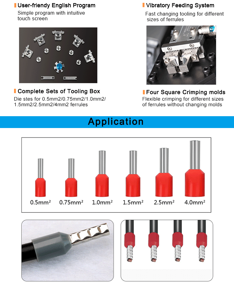 Single Needle Tube Terminal Crimp Machine for Loose Tube Type Terminals 500*510*460mm