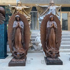 Wholesale Bronze Virgin Mary Statues St Mary Sculpture Our Lady Virgen De Guadalupe Life Size Religious Outdoor from china suppliers