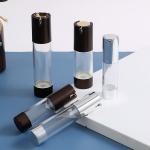 15ml 30ml 50ml Plastic Black Lotion Luxury Serum Matte Silver Pump Round Airless