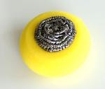 Soft Kitchen Sponge Scrubber With Stainless Steel Scourer ISO9001 Certification