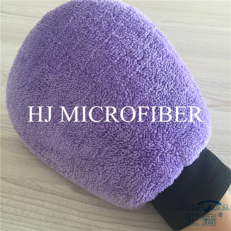 Purple Microfiber Super Absorbent Car Cleaning Cloth Towel Coral Fleece Car Hand Gloves