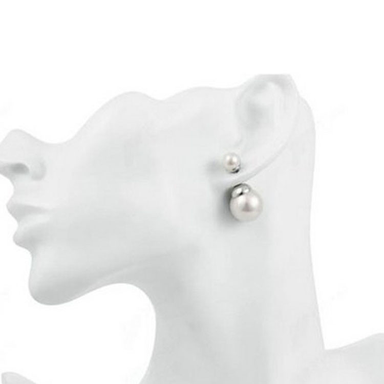 Double-faced Pearl Double Pearl Beads Stud Earring (EEPEARL02)