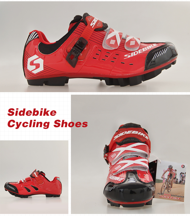 Auto Lock Waterproof Cycling Footwear Red And White Fit Wide Range Of Foot Shapes