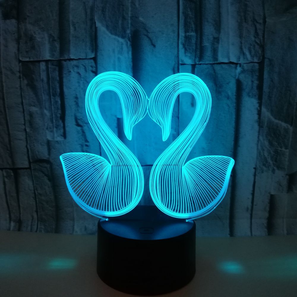 Little Swan custom brand picture 3D Creative Vision Night Light Stereo Table Lamp Hot Desktop Creative 3D Table Lamp