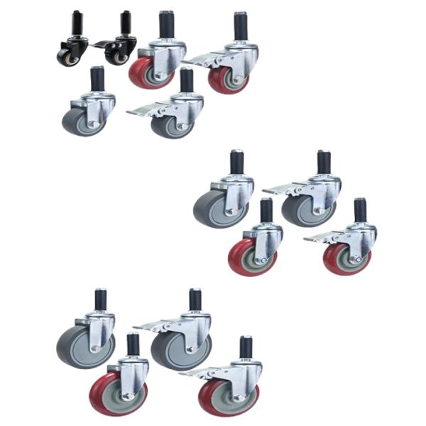 3 Inch Expansion Insert Casters 75MM PVC Caster Trolley Cart Wheel Swivel Industrial Castor With Stainless Steel Fork