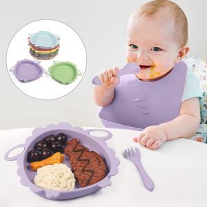 Wholesale Sheep Divided Safe Infant Food Plate Baby Silicone Led Weaning Feeding For Toddlers from china suppliers