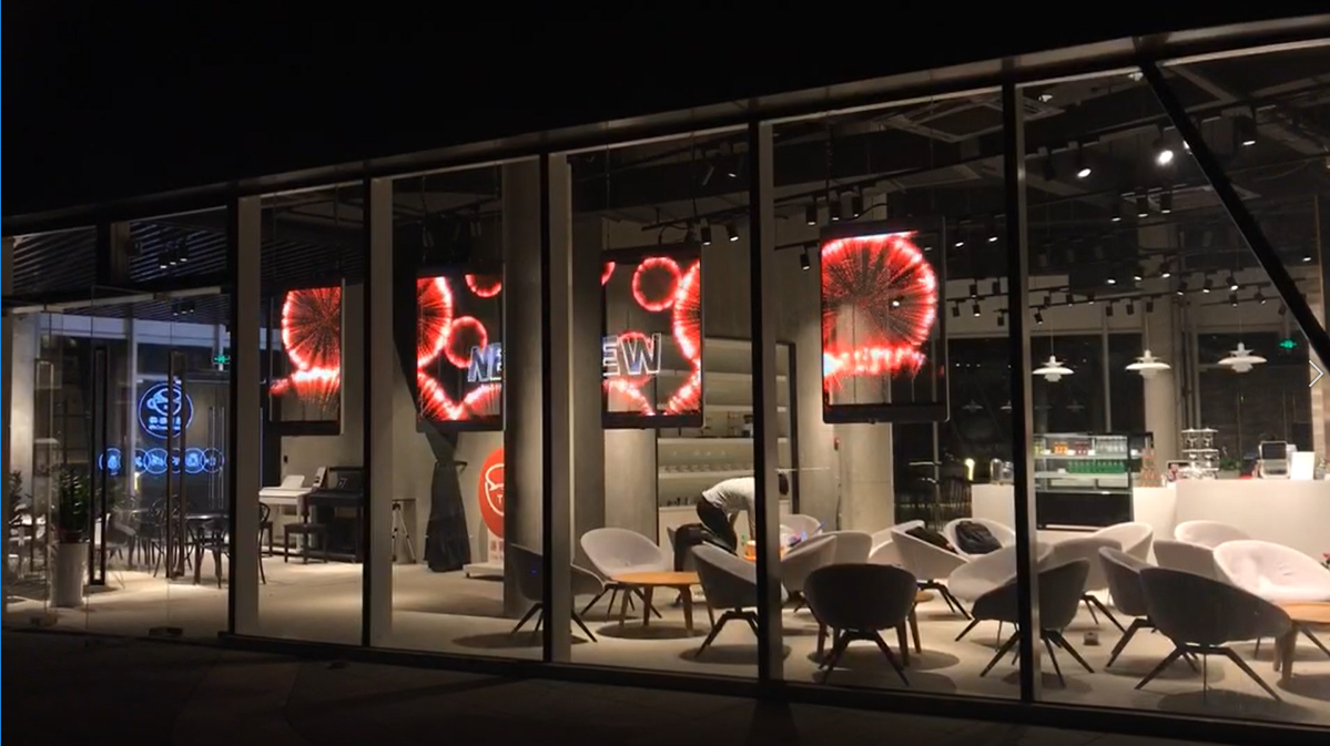 Large Glass Window Transparent LED Poster Display