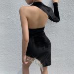 Backless Tight Fitting One Shoulder Mini Dress