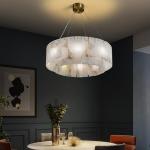 All Copper Light Luxury Natural Marble Creative New Chinese Model Living Room