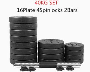 Wholesale fitness plastic cement dumbbell set 10kg 20kg 30kg 40kg for sale from china suppliers