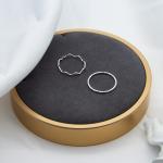 Round Hoop Fashion Jewelry Rings 15 - 18mm Clear Diamond Gold Alloy