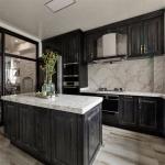 Granite Countertop Wood Kitchen Cabinets Plywood Cabinetry OEM ODM