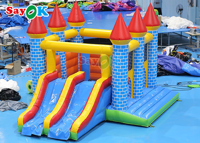 Colorful Inflatable Bouncer House Water Slide Combo Commercial Bouncy Castle