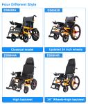 Outdoor Electric Medical Transport Wheelchair 24V 12Ah Battery Folding
