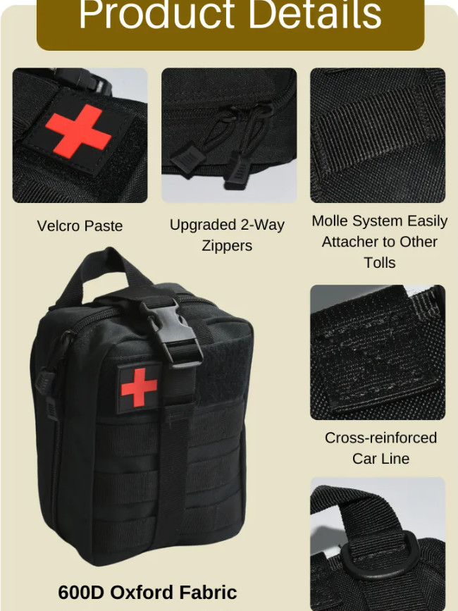 600D Oxford Medical Emergency Bag Outdoor First Aid Kit Combat Individual Tactical Bag