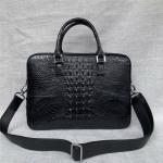 Exotic Real Crocodile Skin Zipper Closure Businessmen Laptop Briefcase Shoulder
