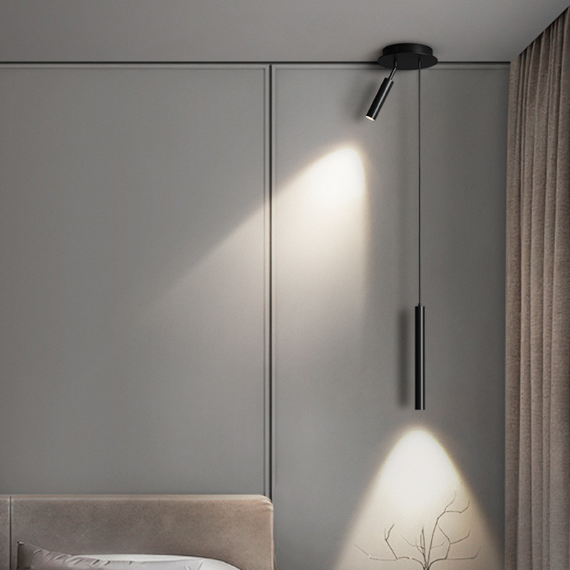 Bedside chandelier modern bedroom living room sofa background wall lamp pendant spotlight hotel villa Nordic atmosphere