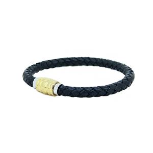 Wholesale Europ American Fashion Trendy Stainless Steel Geniune PU Leather Bracelet Bangle LBL103 from china suppliers