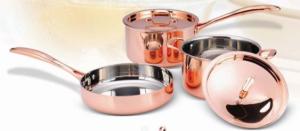 Wholesale Copper cookware set milk pot,sauce pot,5Pcs Tri-ply material SHXYY-01-1 from china suppliers
