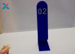 Blue Acrylic Sign Holders / Acrylic Table Number Holders For Restaurant