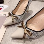 098880-25 Korean fashion pointed shallow mouth high heels bow is thin sexy