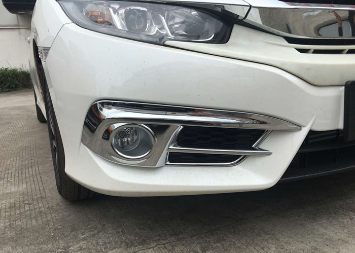 Front Fog Lamp Bezel And Rear Bumper Light Molding For HONDA CIVIC 2016