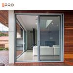 Exterior Balcony Aluminium Sliding Glass Doors System White Triple Glass Pocket