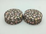 Round Flower Printed Cupcake Liners , Disposable Muffin Paper Cups Heat