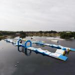 Bouncia Inflatable Water Obstacle Course For Wake Park / Inflatable Water Park