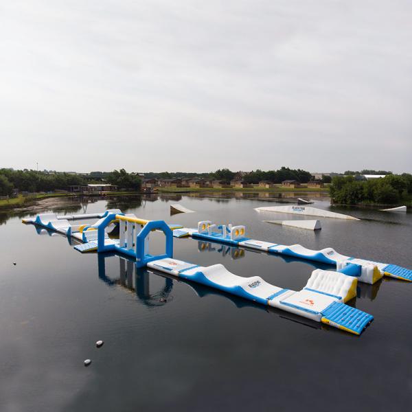 Bouncia Inflatable Water Obstacle Course For Wake Park / Inflatable Water Park