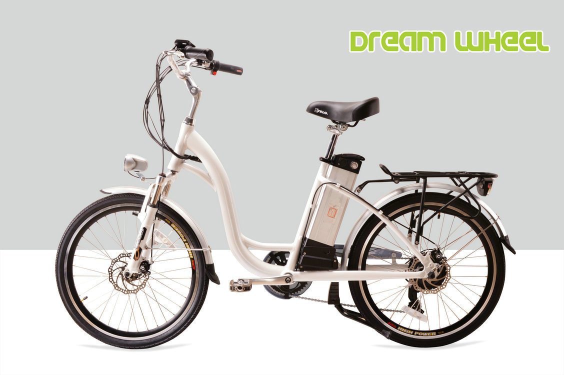 250W 24" Ladies Electric Urban Bike With Shimano Derailleur