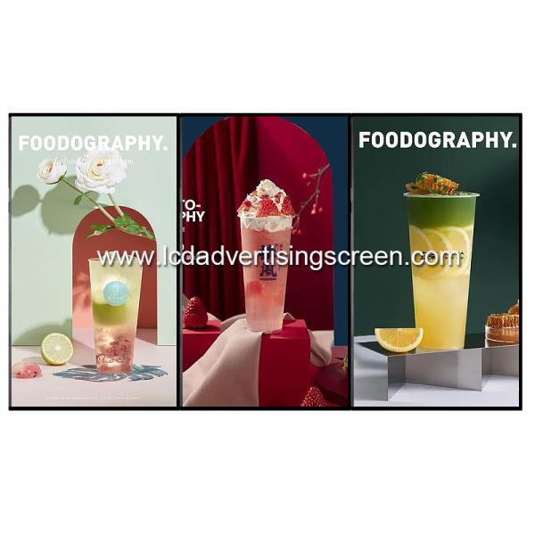 3.5mm Bezel 500nits Restaurant LCD Video Wall Menuboard Display Monitor Shopping