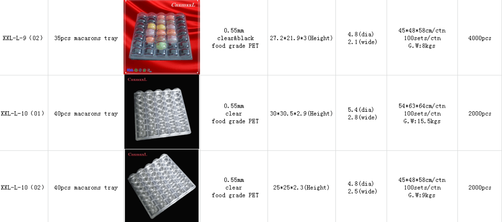 macaron box packaging plastic inner tray clear plastic tray macaron holder blister tray for big size 6pcs macaron
