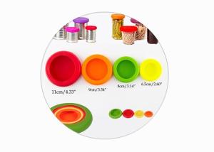 Wholesale BPA Free Reusable Silicone Food Covers Fruit Vegetable Jars Bottles Tins Cans Savers from china suppliers
