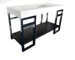 Single Sink Style polished 304 stainless steel Metal Frame Bathroom Wash Basin