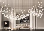 Ceramic Porcelain White Flower Decorative Chandelier Wedding Pendant Lamp For