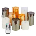 Battery Operated Paraffin Wax Flameless Flickering Pillar Candles With Remote