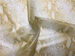Beige Color Leather Look Fabric , 0.15mm Print Artificial Leather Fabric Snake