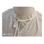 Butterfly Sleeve Wave Point Women'S Tie Neck Blouse