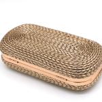 Leather Material Evening Clutch Handbag Rose Gold Color 20cm×10.5cm
