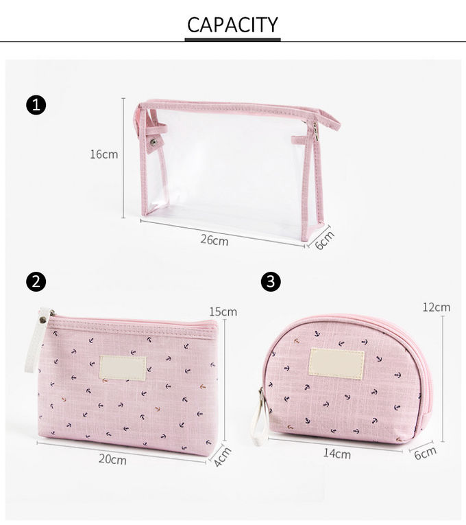 Waterproof Transparent PVC Cosmetic Bag Sets Travel Wash Bag